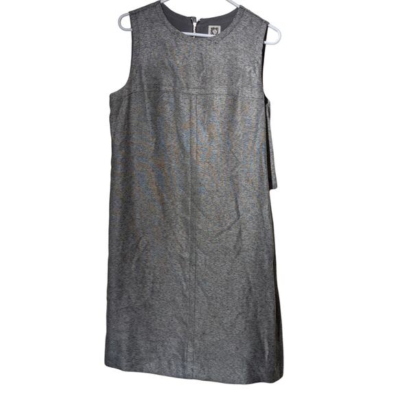 Anne Klein Gray Tweed Sleeveless Faux Wrap Button Side Jumper/Dress Womens Sz 10 - Picture 1 of 12